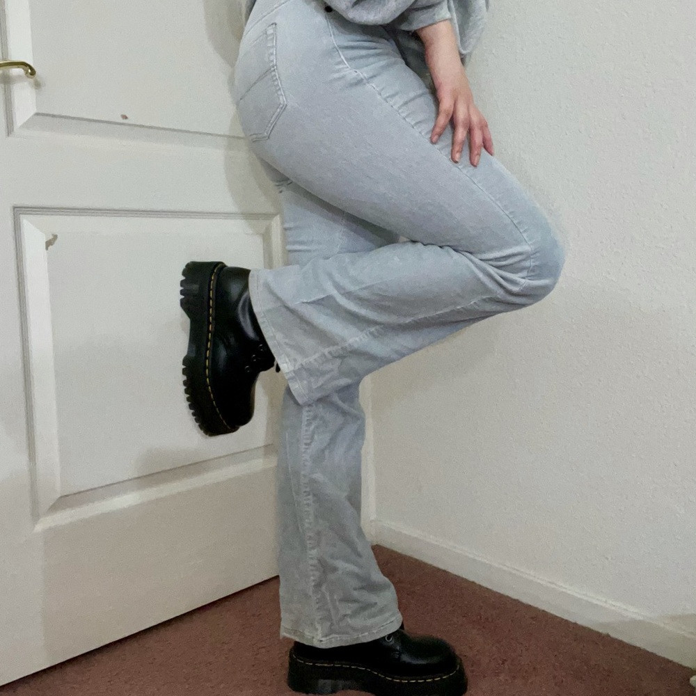 Z Cavaricci Vintage Blue Corduroy Flare Pants